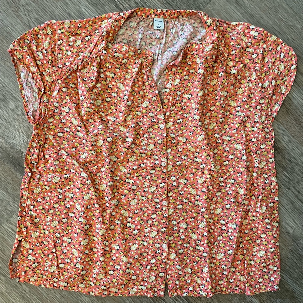 Floral Old Navy Button Down Blouse